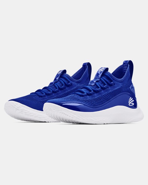 Unisex Curry 8 Team Basketball Shoes, Blue, pdpMainDesktop image number 3